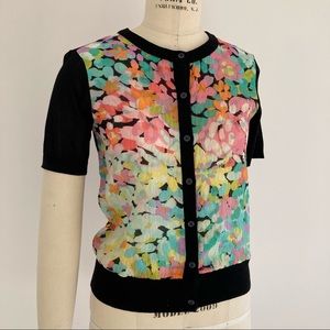 NWOT KATE SPADE Silk Floral Short Sleeve Cardigan